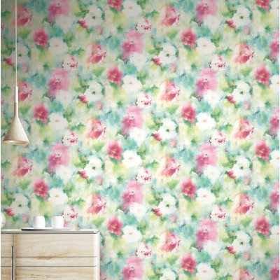 Rouleau de papier peint l 33 pi x l 20,5 po abstract floral Lyndsey