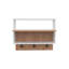 Organisateur mural blanc et chêne naturel avec rangement ouvert-298306476