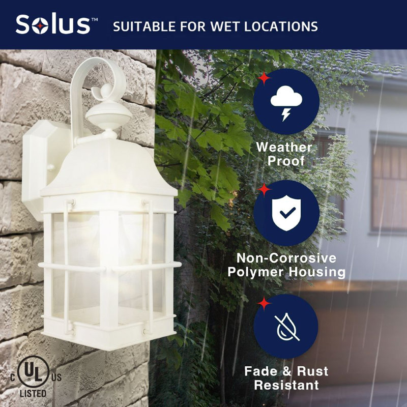 New Town Wall Sconce with Clear Acrylic Lens, White