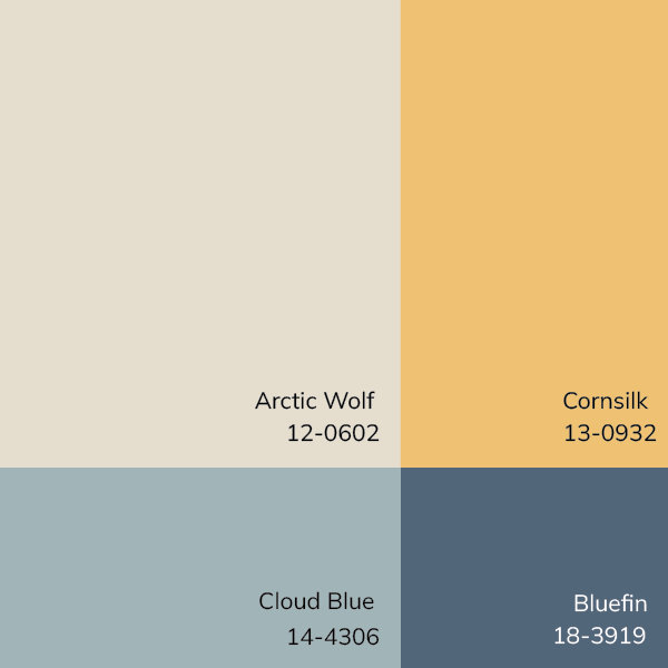 Ice Blue and Mustard Distressed Square Area Rug