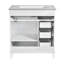 Meuble-lavabo de salle de bain avec lavabo en céramique, tablette réglable-110535108