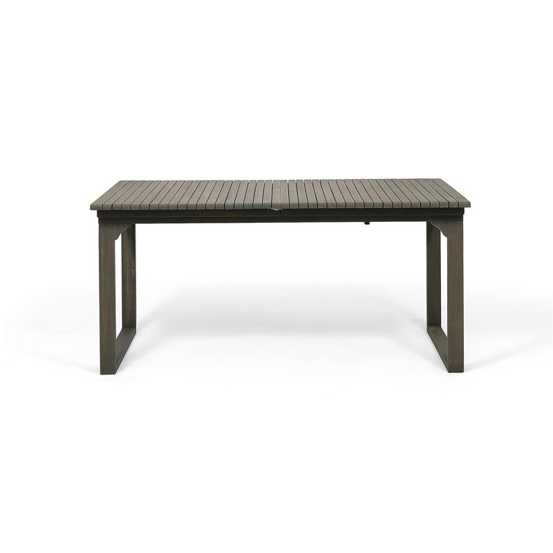 Table de salle à manger d'extérieur extensible en bois d'acacia, gris