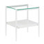 Ensemble de 3 tables basses et tables de bout, table en verre trempé avec panneau de fibres à densité moyenne, tables modernes pour le salon, verre transparent-121051228-121051229