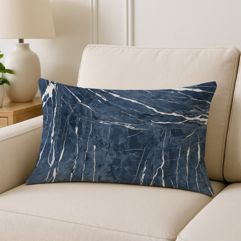 Coussin décoratif intérieur et extérieur Modern, Gris abstrait 219, Rectangle H 18 po x l 25 po