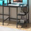 Bureau d'ordinateur en forme de U / en L / en I avec huche, douilles et DEL 86,6 po Keyvin