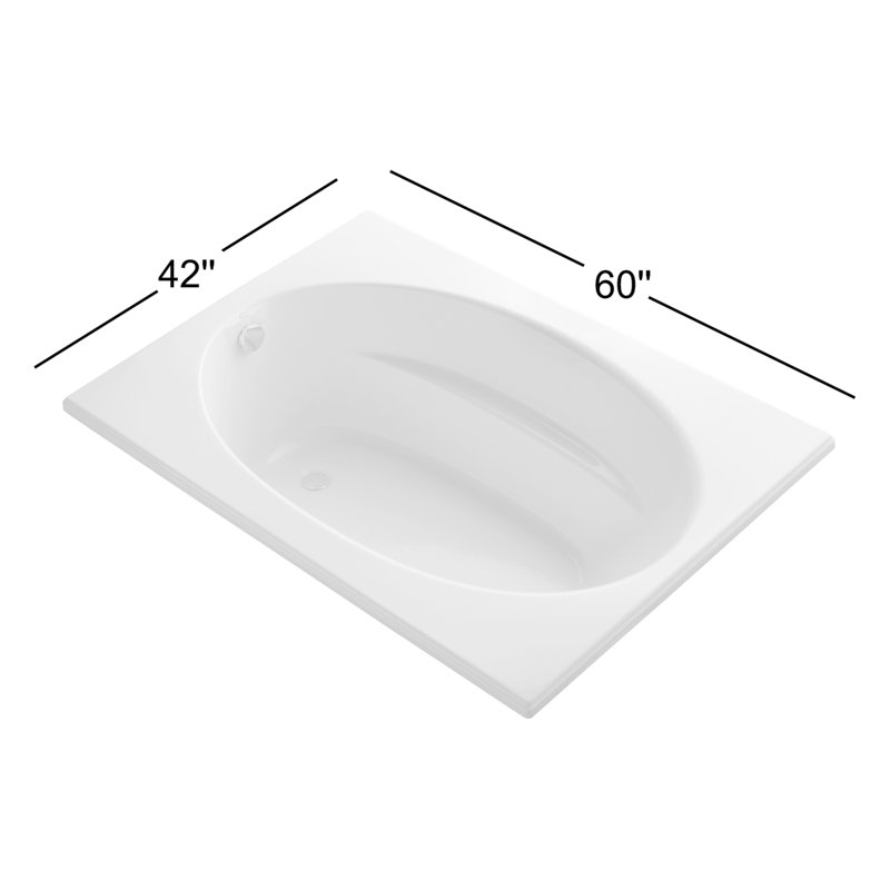 Windward 60" x 42" Drop In Soaking Bathtub, Almond