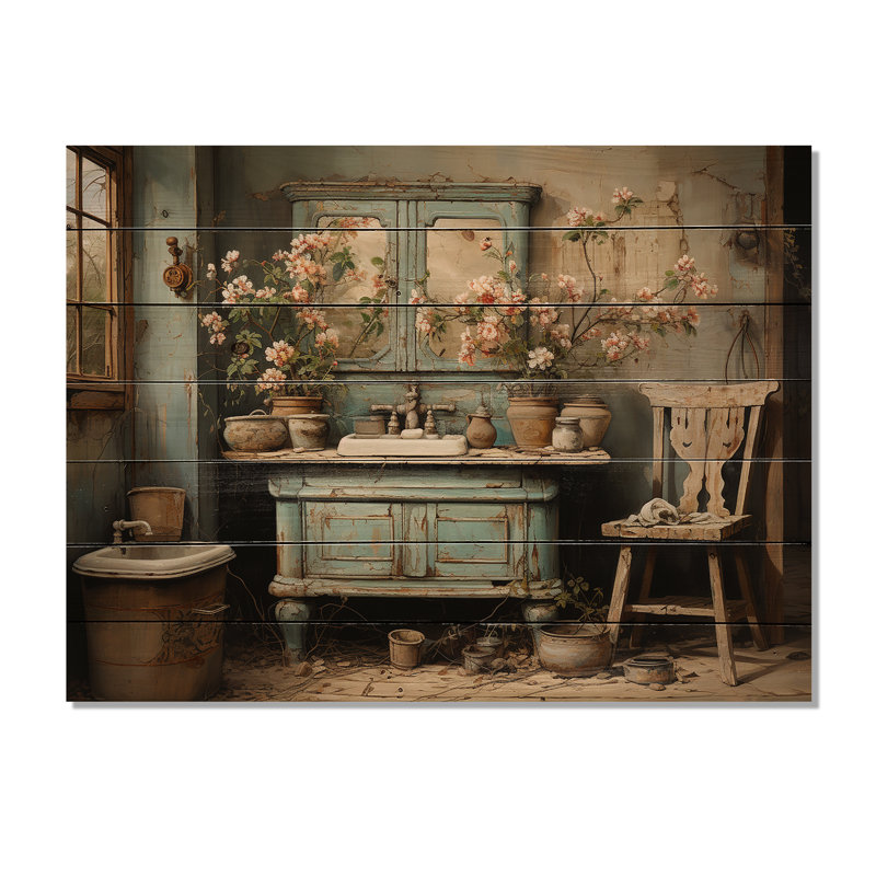 Bee Buzzing Life Geometric I On Wood Print, H 24 po x l 32 po x P 0,78 po