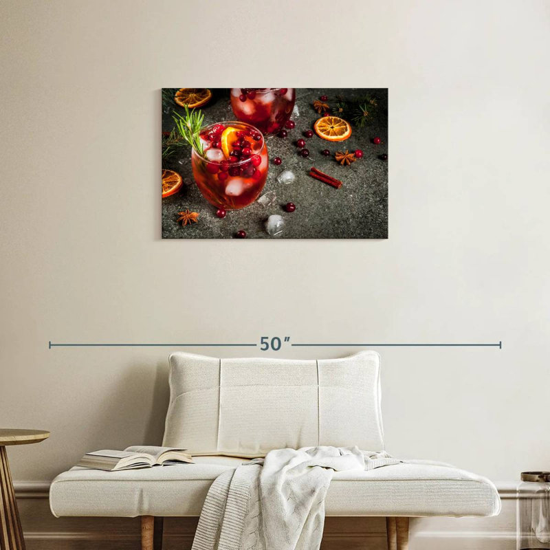 Iced Pomegranate Cocktail, 20" H x 30" W
