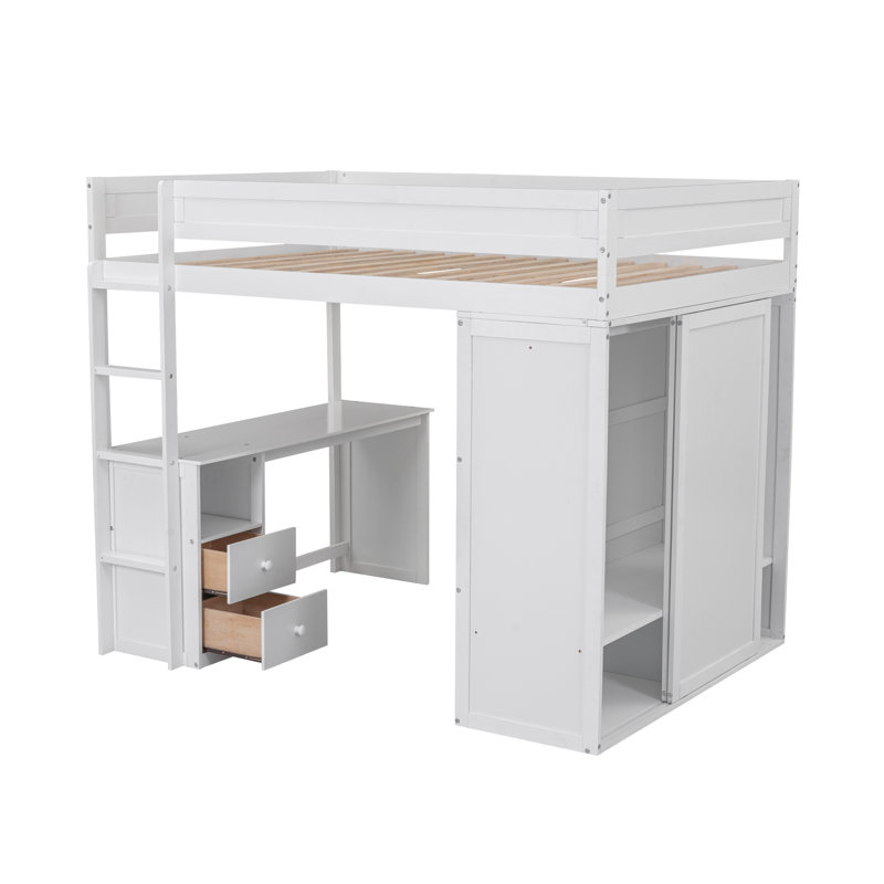 Space-saving Loft Bed Solid Wood Modern Style Ideal For Compact Spaces