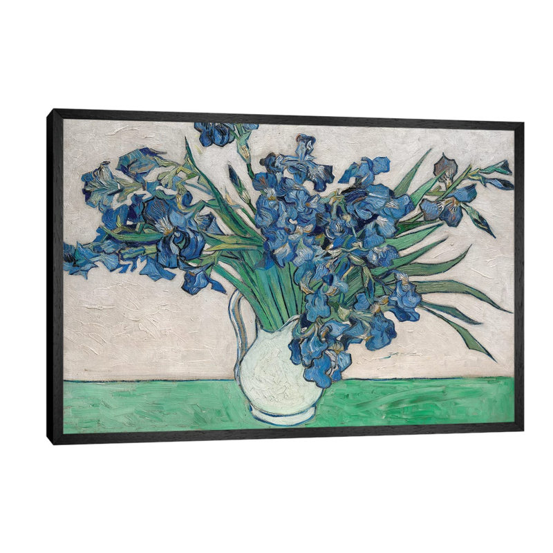 Irises, 1890 by Vincent Van Gogh - Painting on Canvas, Black Framed, 152.5 cm H x 101.5 cm W