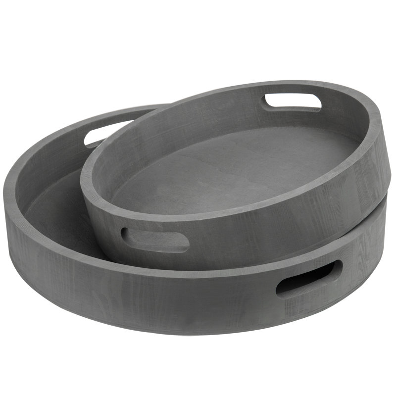 Doline Solid Wood Tray - Set of 2