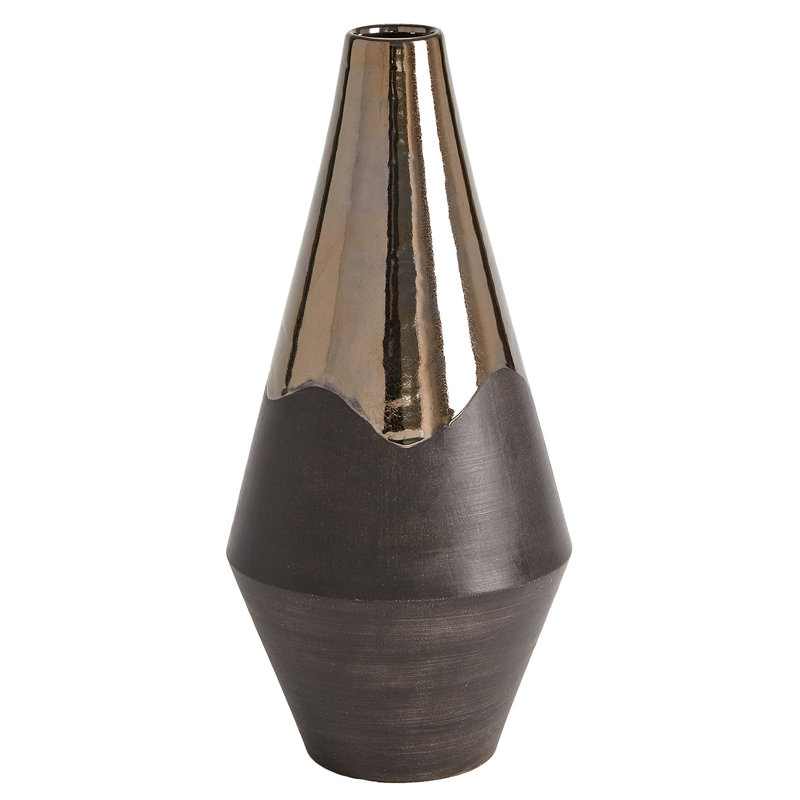 Handmade Earthenware Table Vase, 14.25" H x 7" W x 7" D
