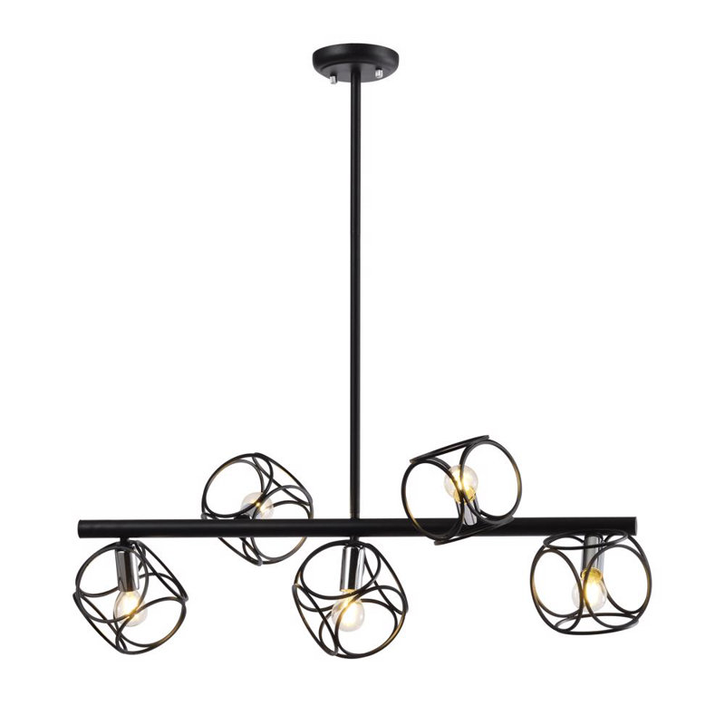 Luminaire suspendu linéaire à 5 lumières pour îlot de cuisine Bourdeilles
