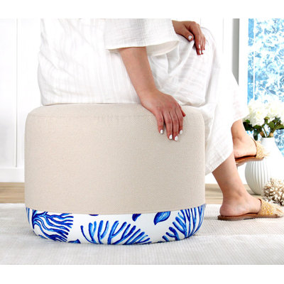 Repose-pieds élégant avec hauteur de 21,7 po x 21,3 po | 50% coton / 50% lin, 35 éponges orthopédiques, épaisseur: 2,4 po | Parfait pour les salons et les chambres modernes, design confortable et polyvalent