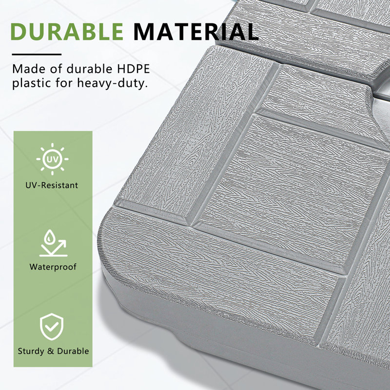 6.8kg Plastic Free Standing Umbrella Base, Grey