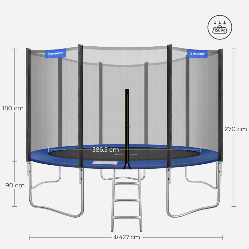 Songmics 427cm Round Backyard Trampoline with Safety Enclosure