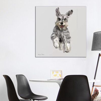 Schnauzer by Vicki Newton - Wrapped Canvas Print