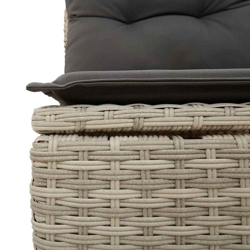  Ensemble de canapé de jardin gris clair, gris foncé, Gris clair