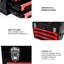 20" Portable 3 Drawer Metal Tool Chest, Black&Red, Bearing Slide, Latch, Practical Storage Option Steel Box, Portable, Robust Solution