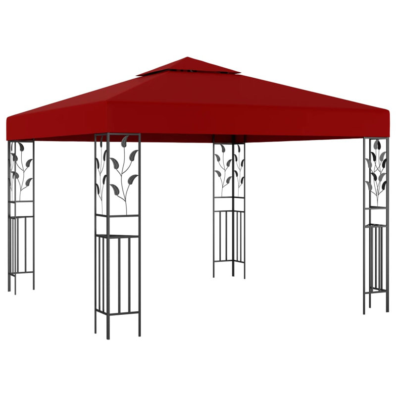 Hovig 3m x 3m Steel Patio Gazebo, Wine Red