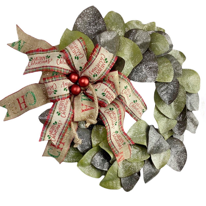 Couronne en maille 20 po Magnolia Leaf