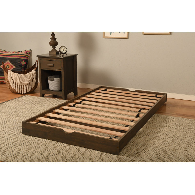 Lit escamotable en bois massif Emanuil (matelas inclus)