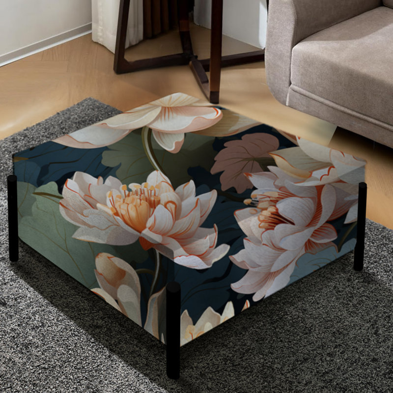 Lotus Serenity - Grand repose-pieds carré oriental
