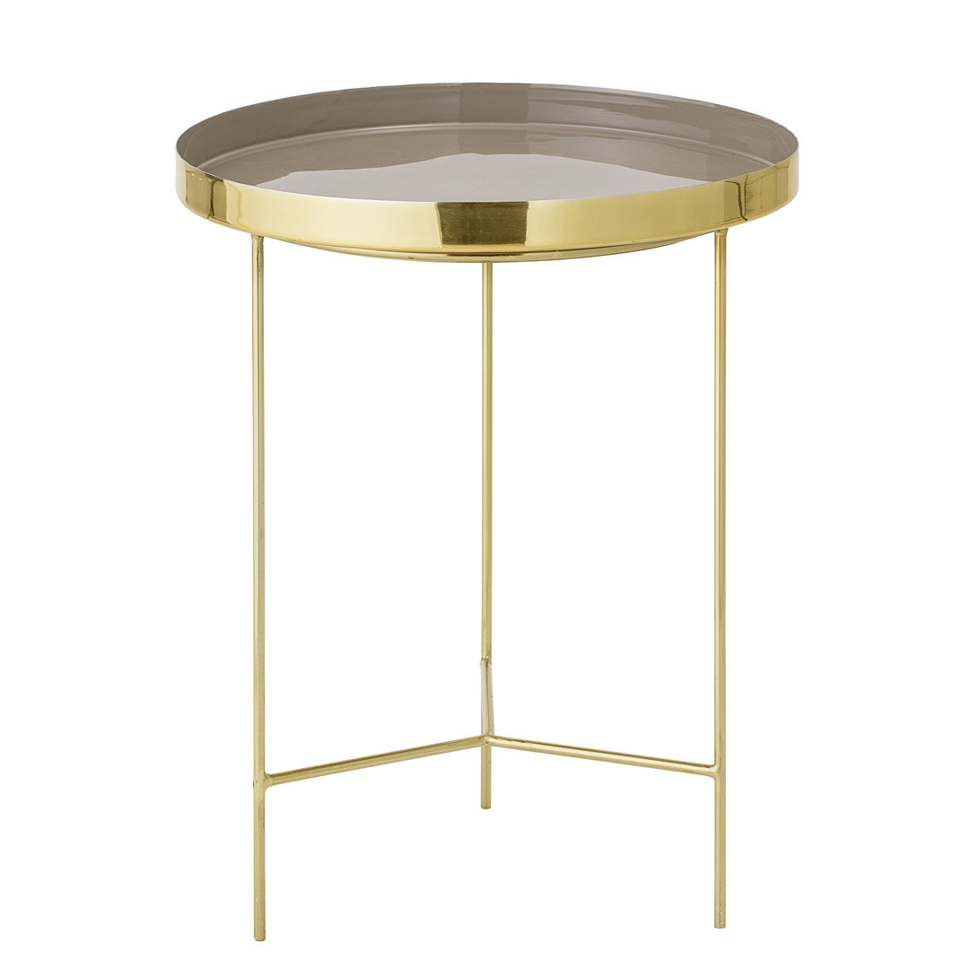 Bloomingville - Round Aluminum Tray Table - Large - Gold/Brown