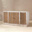 Buffet Amélie 74 po patchwork à 4 portes, blanc antique et brun moyen