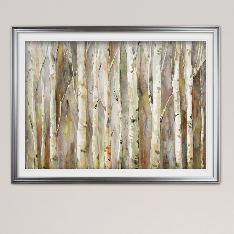 " Birch Path ", Silver, 30" H x 40" W x 1.5"