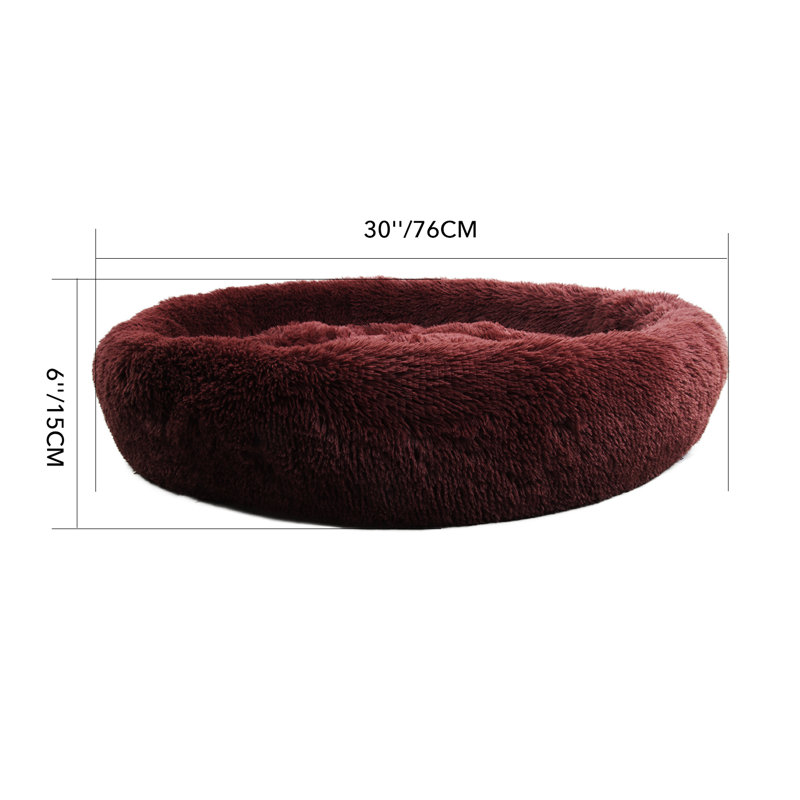 Tapis pour chien doux et rond, H 6 po x l 30 po x P 30 po, Brun