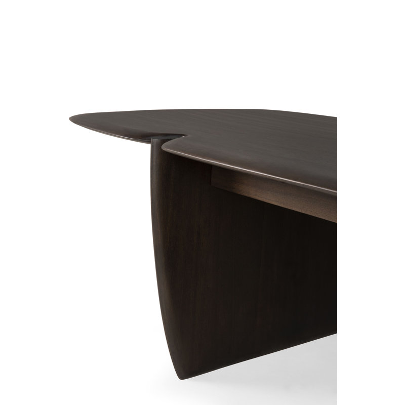 Pi Solid Wood Coffee Table, Dark Brown