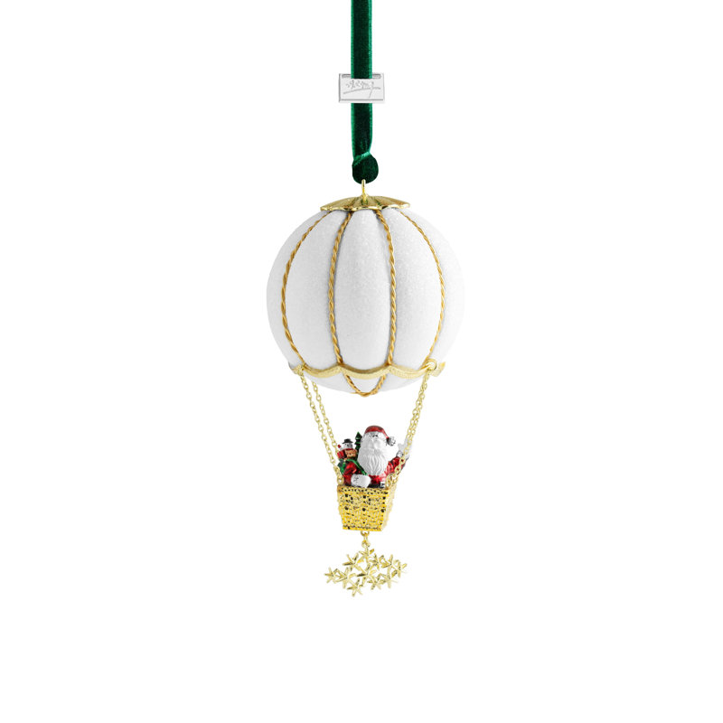 Santa In Balloon 6'' Handmade Transportation Hanging Figurine Ornament