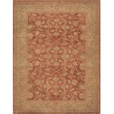 Wool Floral Area Rug in Orange/Beige