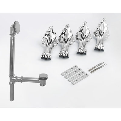 Toe Tap Drain Assembly With Overflow & 4PCS Clawfoot (mounting hardware included)
