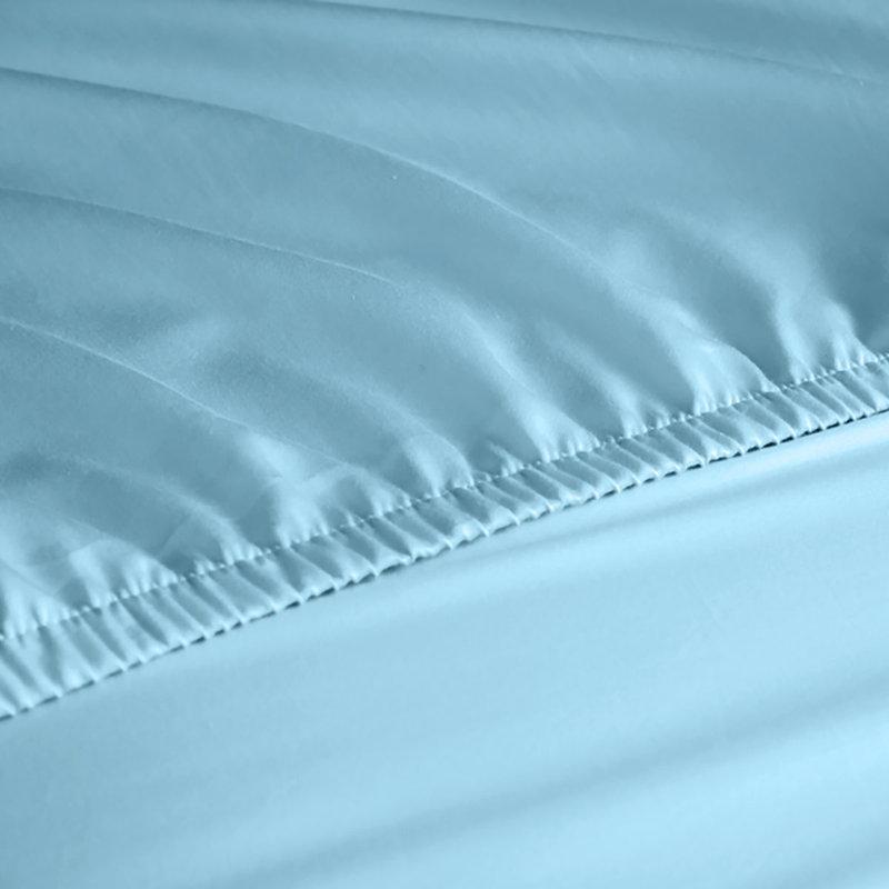 Ensemble de draps en rayonne de bambou 6 pièces , Ensemble de draps pour lit simple + un drap-housse, Bleu pâle
