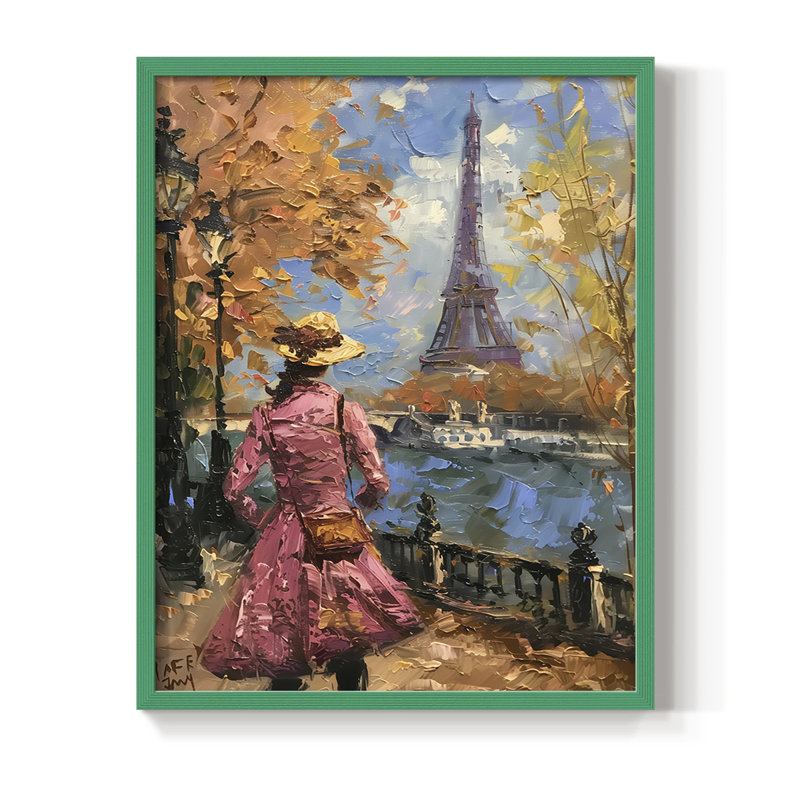 Série encadrée WOMEN DCxxIV - bois massif, H 30 po x l 24 po, Vert