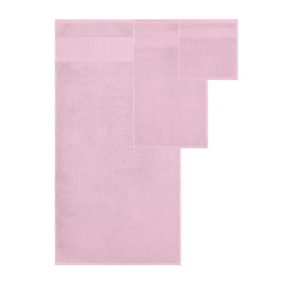 6-Piece Zero-Twist Cotton Towel Set, Silver Pink