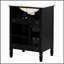 Meuble-lavabo autoportant de 24 po avec lavabo, bois massif et panneau de fibres à densité moyenne, tiroir rabattable, deux tiroirs standard, tablette réglable, finition noire
