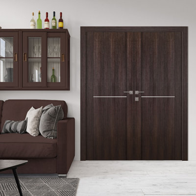 Avon 01 1H Solid Manufactured Wood Paneled Prefinished Standard Double Door