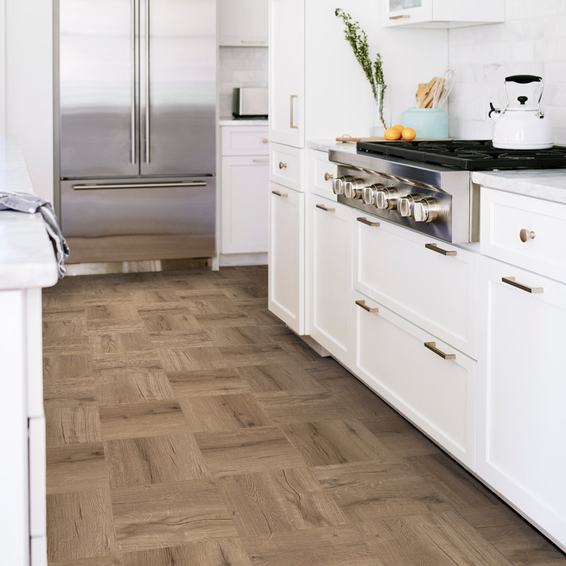 Pickling 30.5cm x 30.5cm PVC Wood-Effect Tile 10 Per Pack, Brown