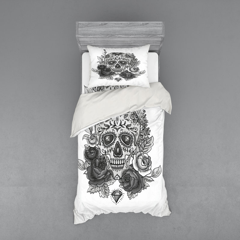 Ensemble de housse de couette Sugar Skull, Housse de couette simple + 6 pièces supplémentai