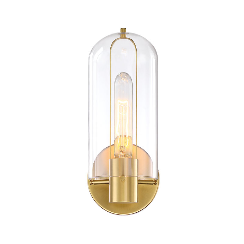 Dewaun Steel Armed Sconce, Brushed Gold