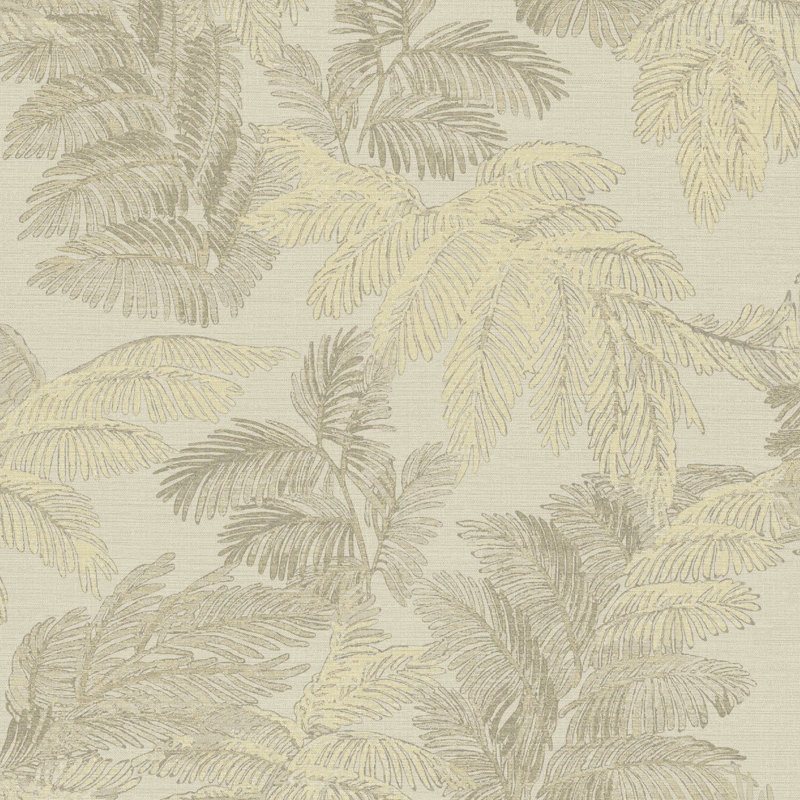 Italian Style Palm Leaf Design Wallpaper Roll, Gold