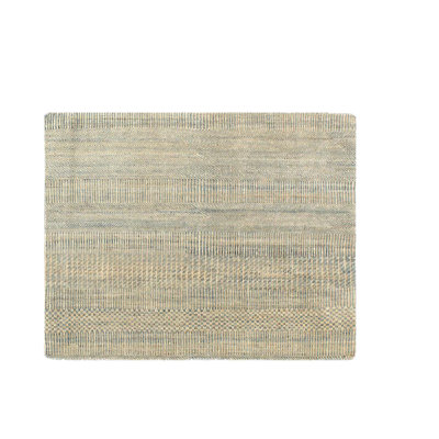Tapis unique en laine noué à la main gris de 2 pi 10 po x 3 pi 9 po Aadin