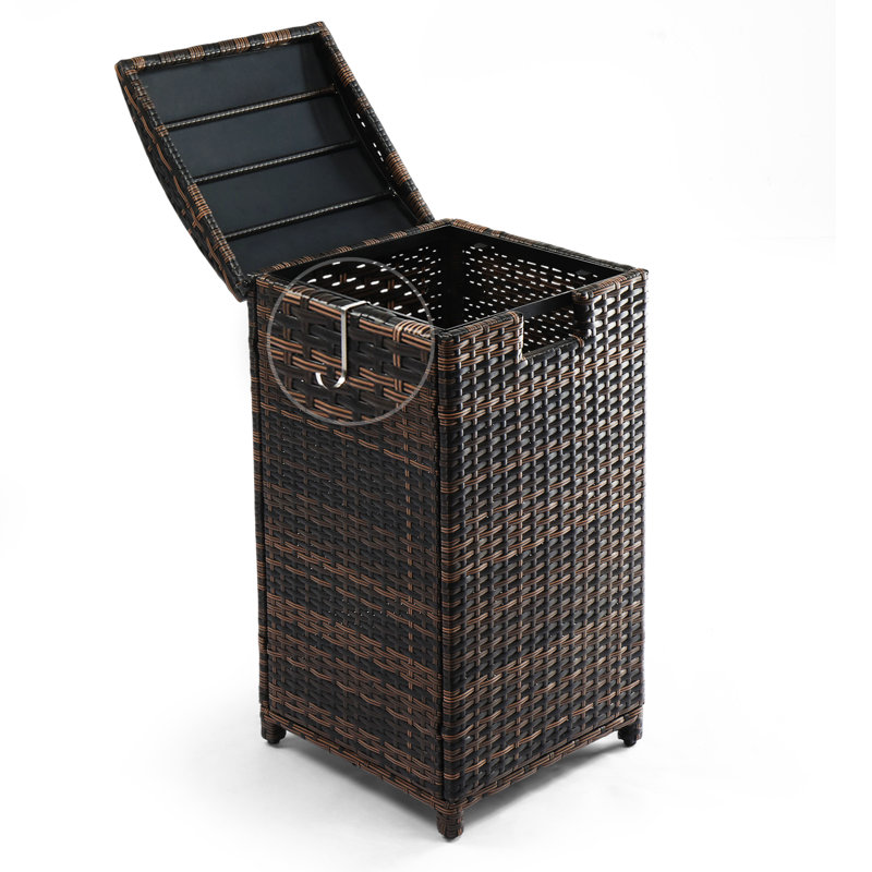 33 Gallon Outdoor Rattan Trash Can