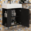 Meuble-lavabo flottant moderne 21,6 po avec lavabo en céramique, meuble de rangement mural avec porte et rangement à gauche-115165621