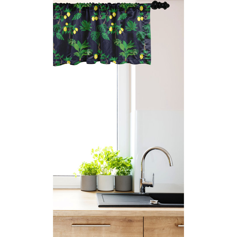 Lemon Tree Multicolor Satin Rod Pocket Valance 42" x 12"