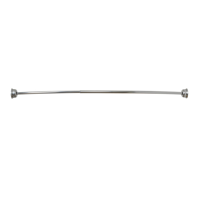 Adjustable Chrome Aluminum Curved Shower Rod, 45-72 Inches