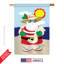Drapeau de maison tropical en polyester à 2 côtés tropical père noël-18887027